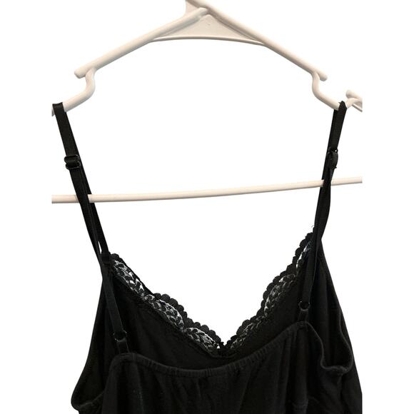 Vintage Womens Y2K Fairy Babydoll Tank Top M Black Embellished Lace Trim Gothic - Picture 8 of 9